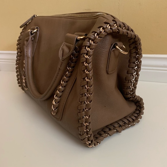 Taupe Gold Chained Purse - Picture 2 of 5